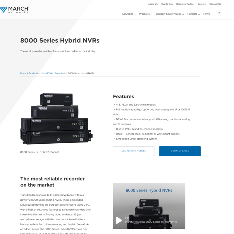 March Networks - Product Category Page